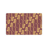 Hand drawn gold saxophone red background Doormat
