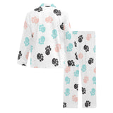 Dog Paws Pattern Print Design 04 Men's Long Pajama Set