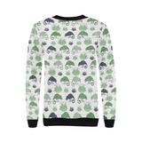 Chameleon lizard succulent plant pattern Women's Crew Neck Sweatshirt