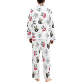 French bulldog cup paw pattern Men's Long Pajama Set