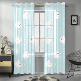 White cute hamsters heart pattern Gauze Curtain