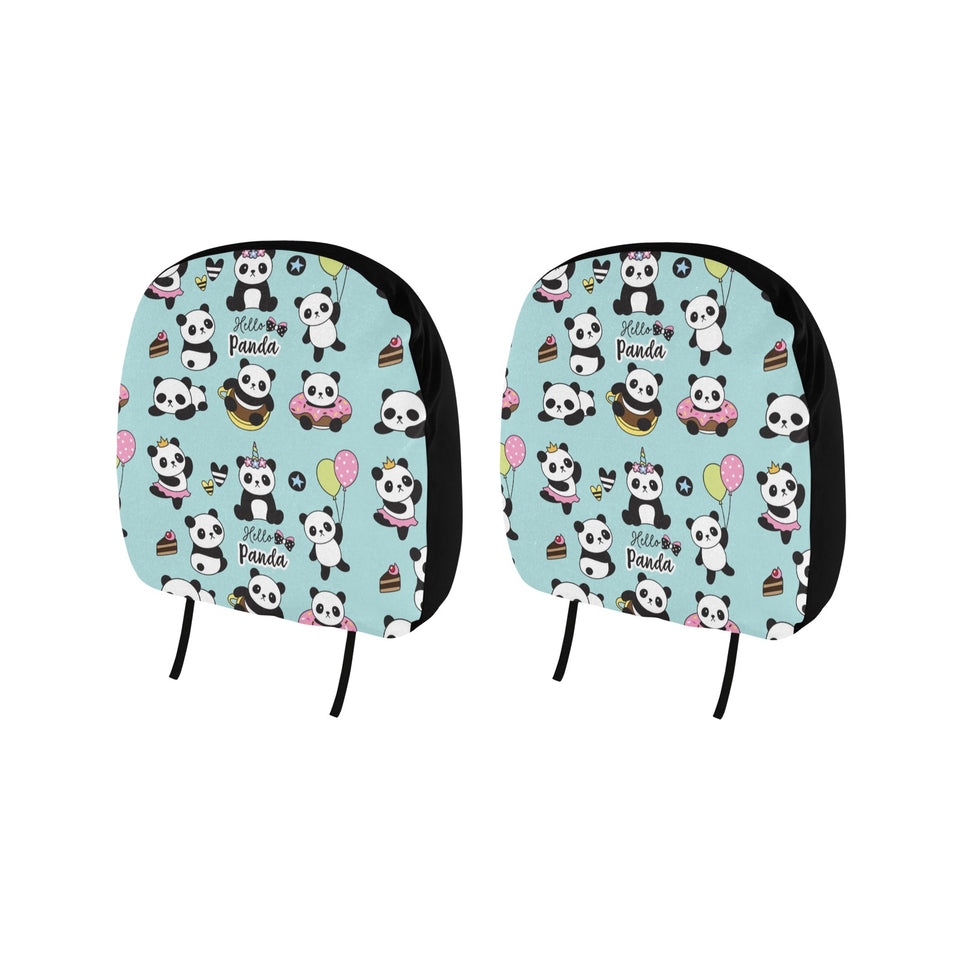 Cute baby panda pattern Car Headrest Cover