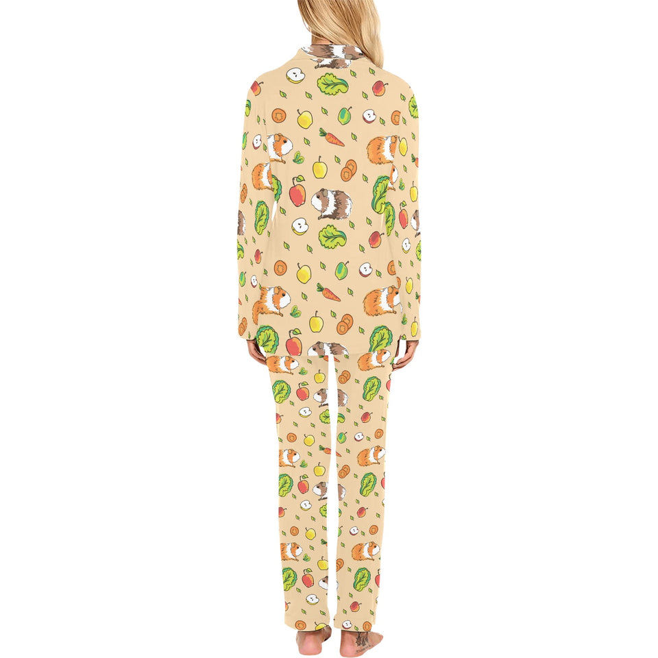 Guinea Pig Pattern Print Design 05 Women's Long Pajama Set