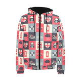 British Pattern Print Design 05 Men's Padded Hooded Jacket