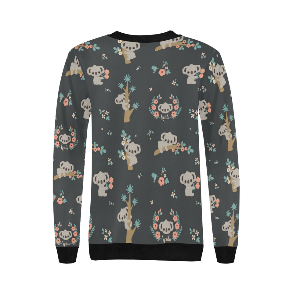Cute koala pattern Women's Crew Neck Sweatshirt