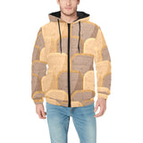 Bread Toast Pattern Print Design 04 Men's Padded Hooded Jacket