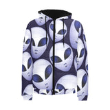 Alien Pattern Print Design 01 Men's Padded Hooded Jacket