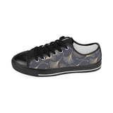 Gold ginkgo leaves Kids' Boys' Girls' Low Top Canvas Shoes Black