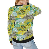 Hand drawn windmill pattern Women's Crew Neck Sweatshirt