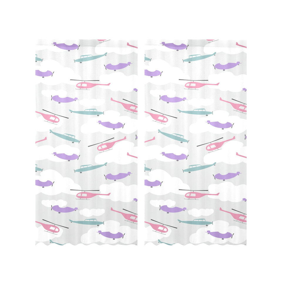 Helicopter plane pattern Gauze Curtain