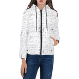 Math Pattern Print Design 03 Women's Padded Hooded Jacket