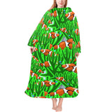 Clown Fish Pattern Print Design 01 Blanket Robe with Sleeves