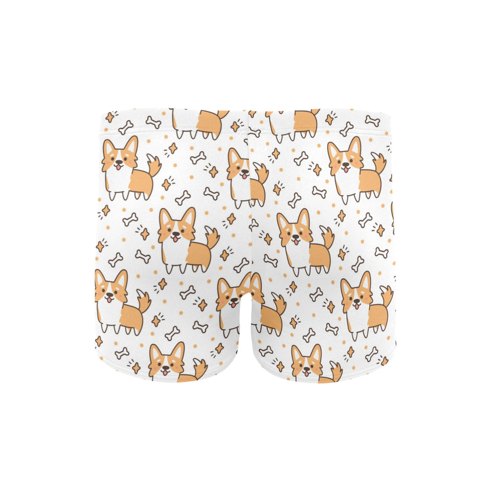 Cute corgi heart star bone pattern Men's Swimming Trunks