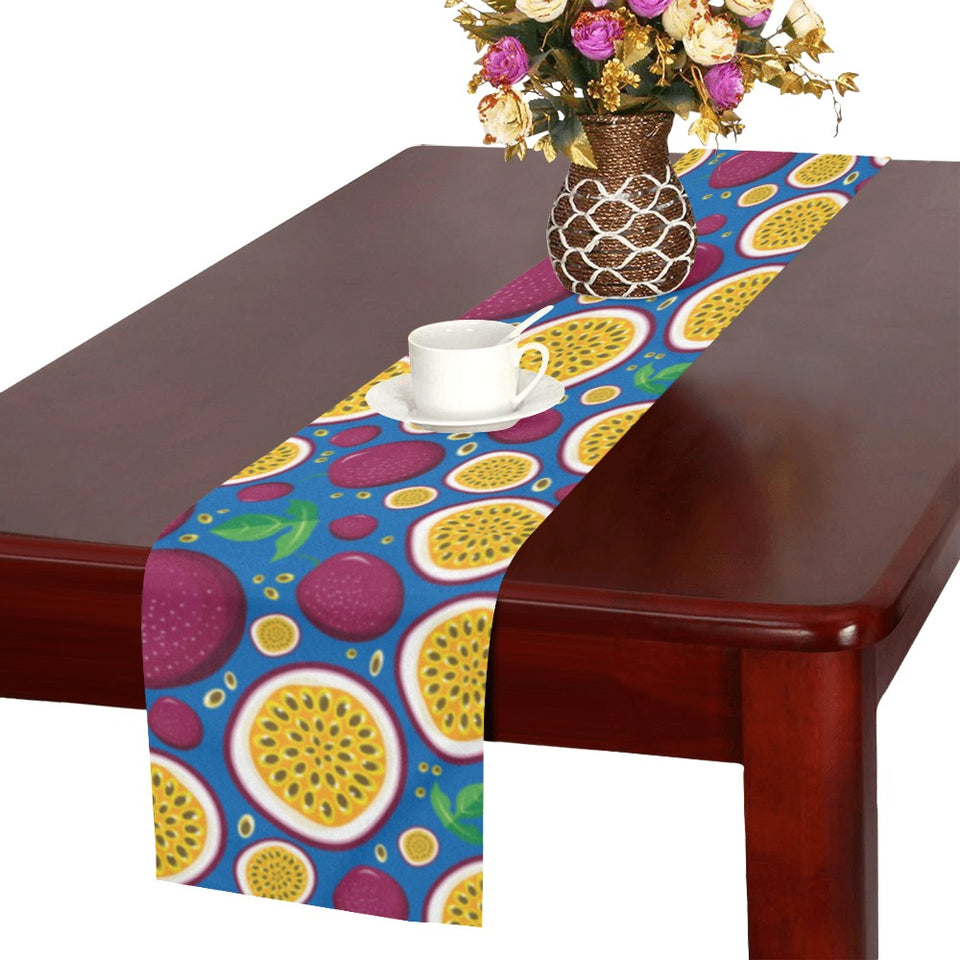 Passion fruit blue background Table Runner
