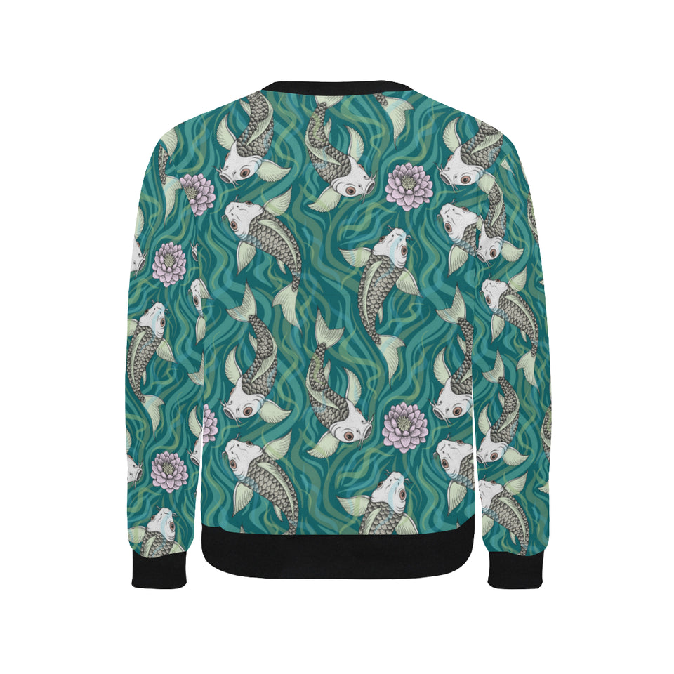 Koi Fish Carp Fish lotus pattern Men's Crew Neck Sweatshirt