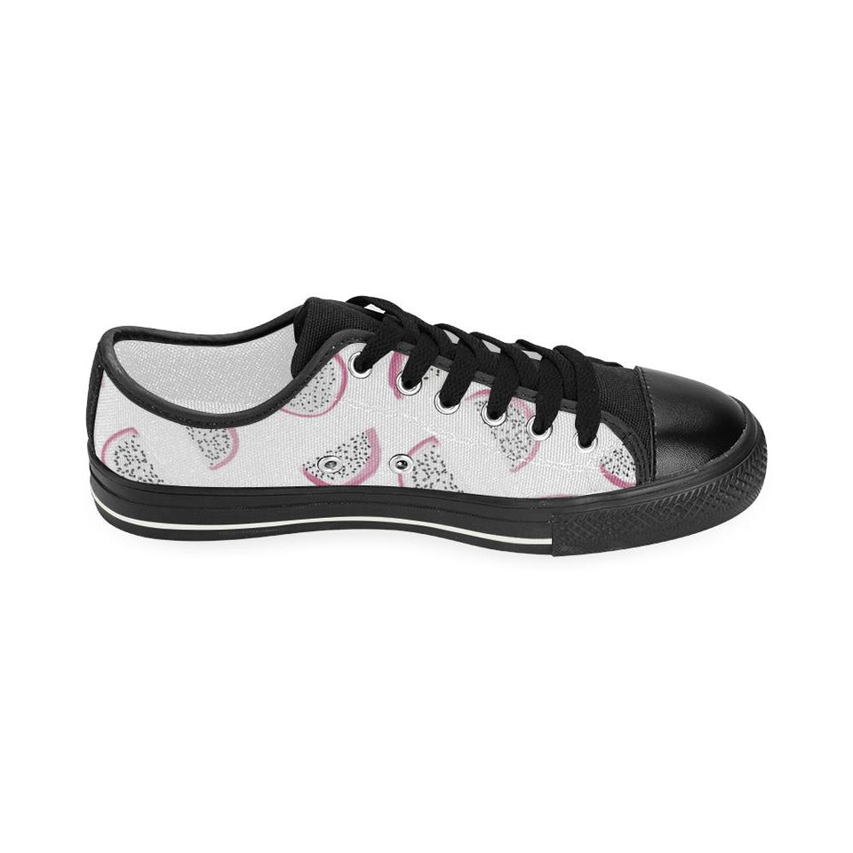 dragon fruit pattern Kids' Boys' Girls' Low Top Canvas Shoes Black