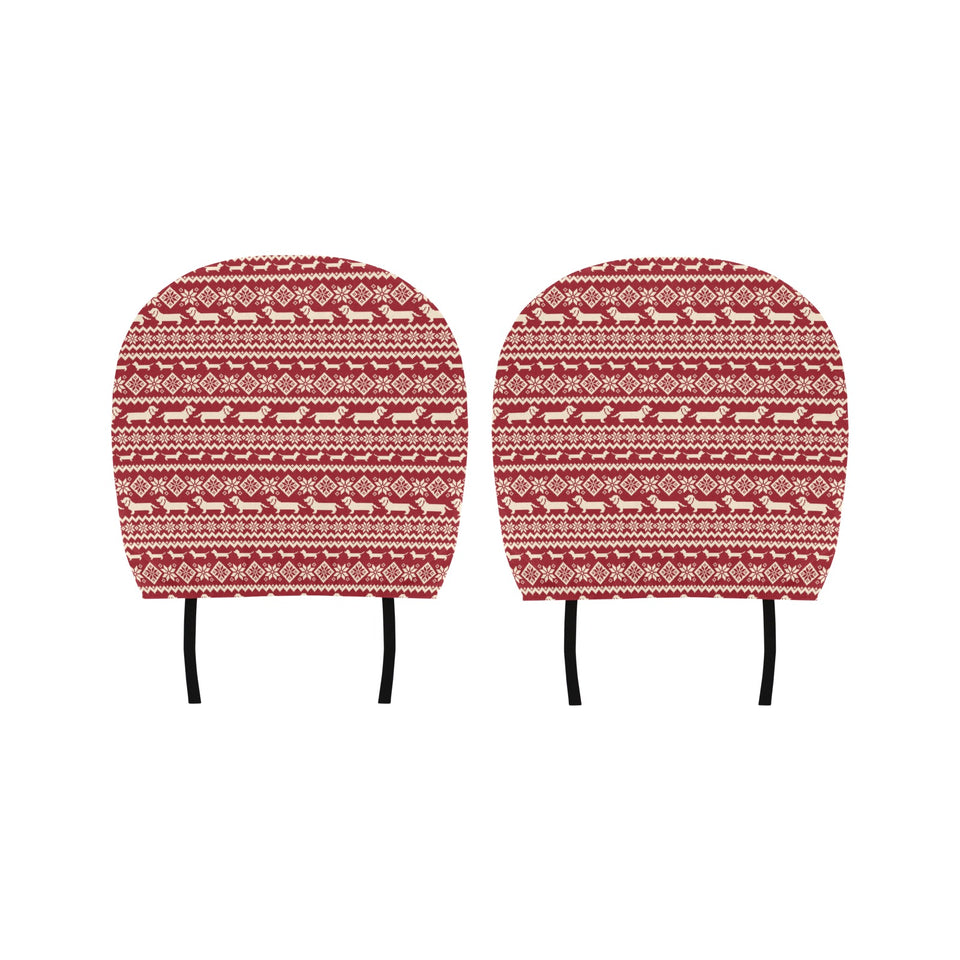 Dachshund Nordic pattern Car Headrest Cover