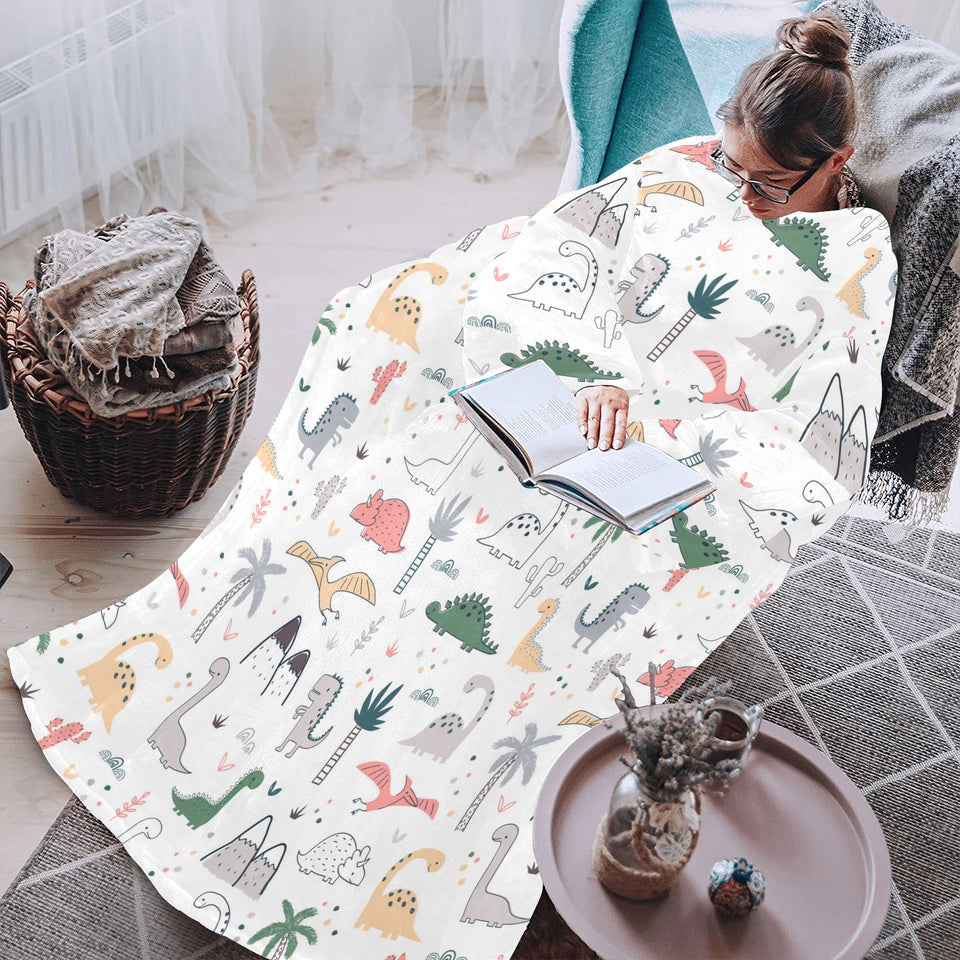 Cute cartoon dinosaurs tree pattern Blanket Robe with Sleeves