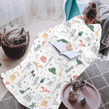 Cute cartoon dinosaurs tree pattern Blanket Robe with Sleeves