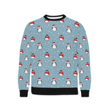 Cute penguin christmas snow pattern Men's Crew Neck Sweatshirt