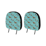 Dachshund decorative background Car Headrest Cover