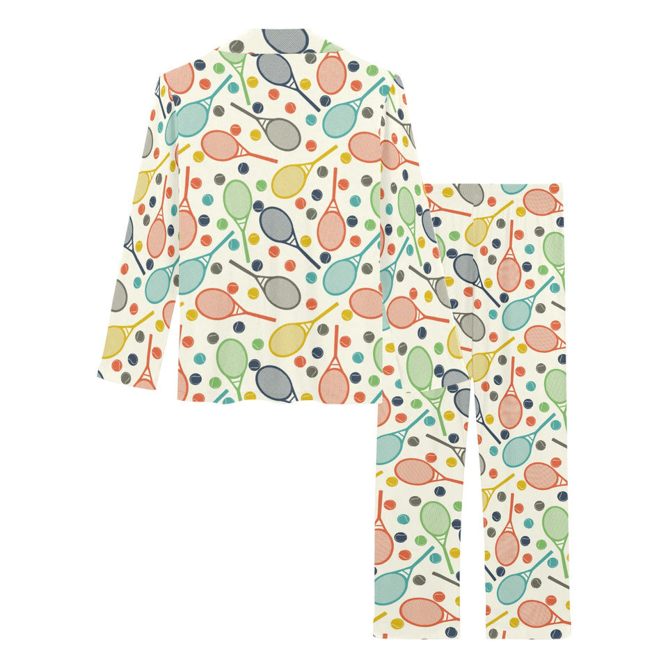 Tennis Pattern Print Design 03 Women's Long Pajama Set