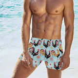 Rooster chicken cock snowfalke Men's Swimming Trunks