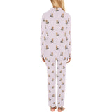 Yorkshire Terrier Pattern Print Design 02 Women's Long Pajama Set