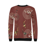 Fancy Carp red background Women's Crew Neck Sweatshirt