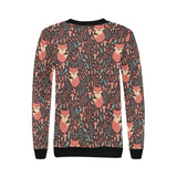 fox leaves mushroom pattern Women's Crew Neck Sweatshirt
