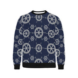 nautical steering wheel design pattern Men's Crew Neck Sweatshirt