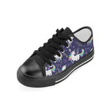Hand drawn cute unicorn star planet Kids' Boys' Girls' Low Top Canvas Shoes Black