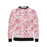 Pink flamingos pattern background Men's Crew Neck Sweatshirt