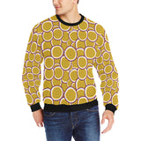 Passion fruits slice pattern Men's Crew Neck Sweatshirt