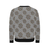nautical wood steering wheel pattern Men's Crew Neck Sweatshirt