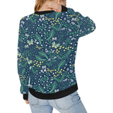butterfly leaves pattern Women's Crew Neck Sweatshirt