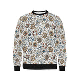 Cute nautical steering wheel anchor pattern Men's Crew Neck Sweatshirt