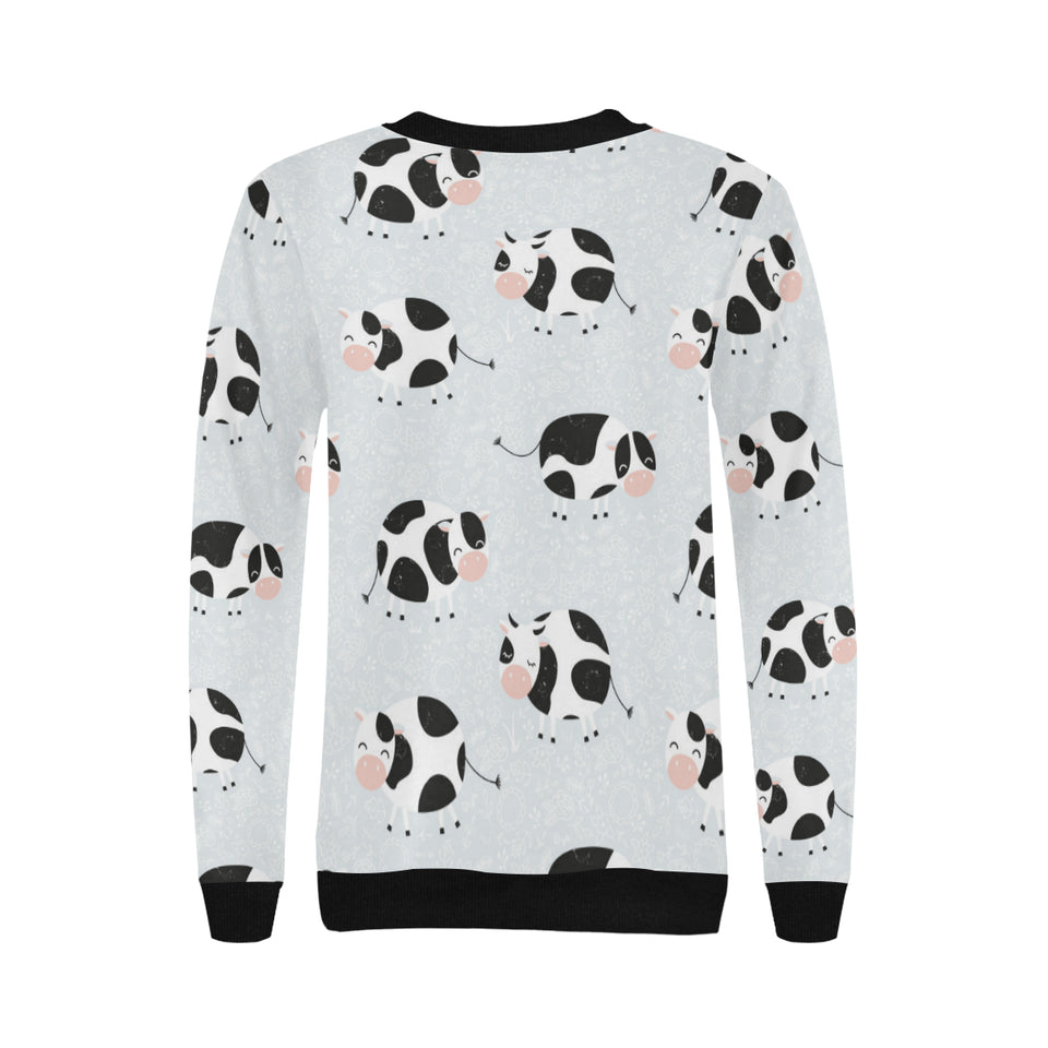 Cute cows pattern Women's Crew Neck Sweatshirt