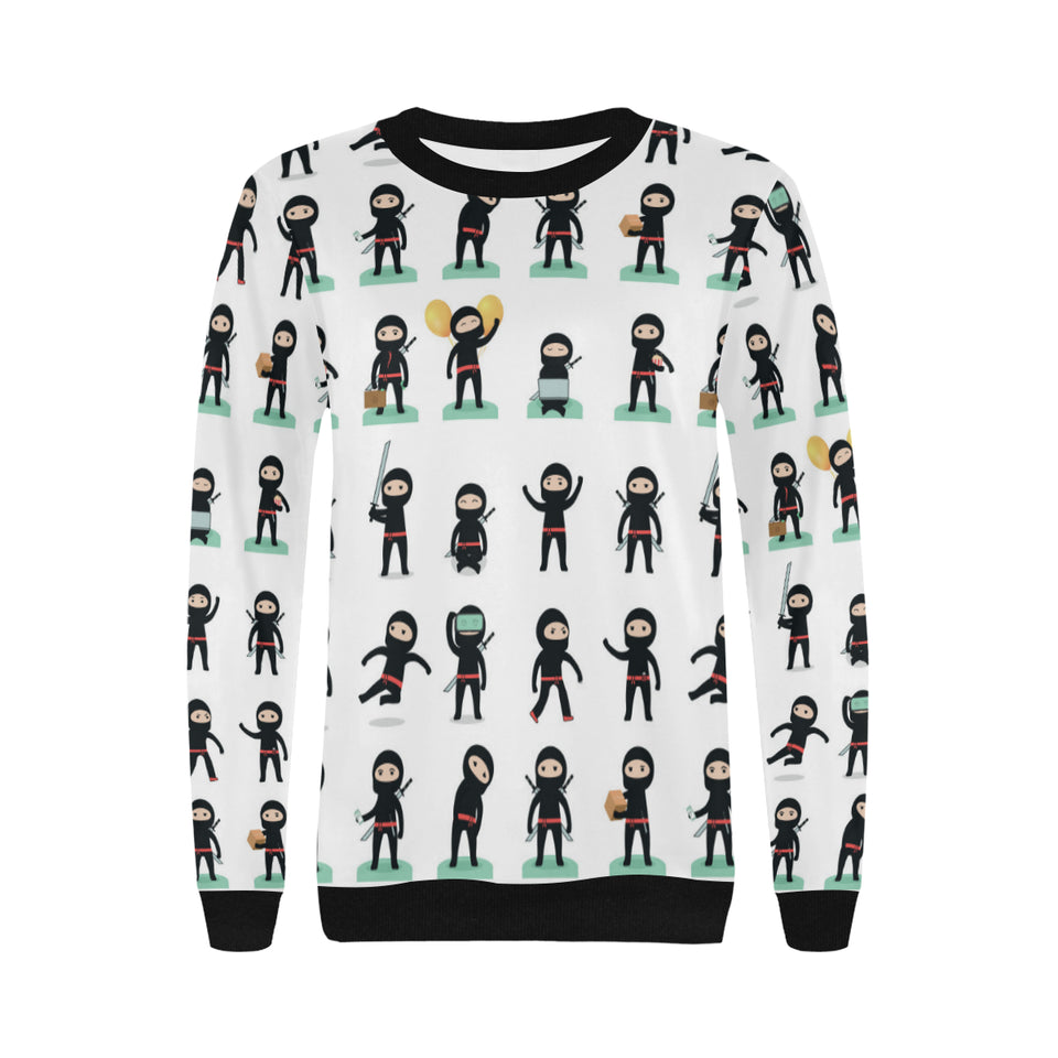 Cute ninja katana sword pattern Women's Crew Neck Sweatshirt