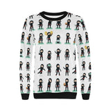 Cute ninja katana sword pattern Women's Crew Neck Sweatshirt