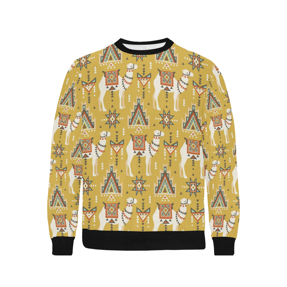 Camels ethnic motif pattern Men's Crew Neck Sweatshirt