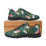 Parrot Palm tree leaves flower hibiscus pattern Women's Sneaker Shoes