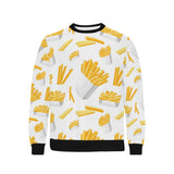 French fries white paper box pattern Men's Crew Neck Sweatshirt