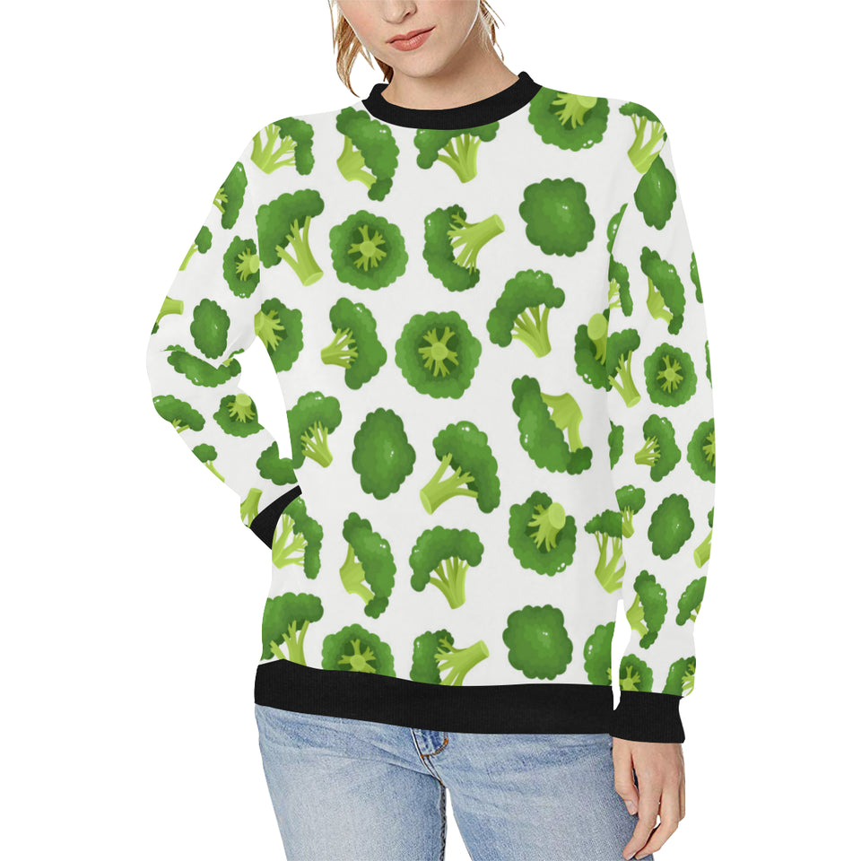 Cute broccoli pattern Women's Crew Neck Sweatshirt