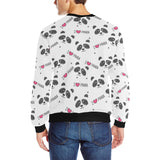 Hand Drawn faces of pandas pattern Men's Crew Neck Sweatshirt