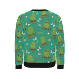 Cute frog dragonfly design pattern Men's Crew Neck Sweatshirt