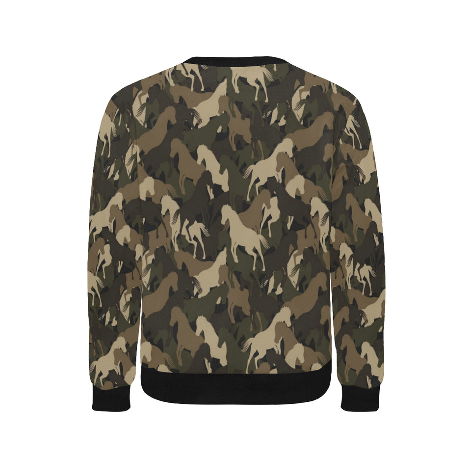 Horse Camouflage Pattern Men's Crew Neck Sweatshirt