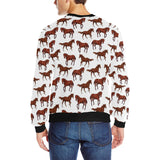 Horses running pattern background Men's Crew Neck Sweatshirt