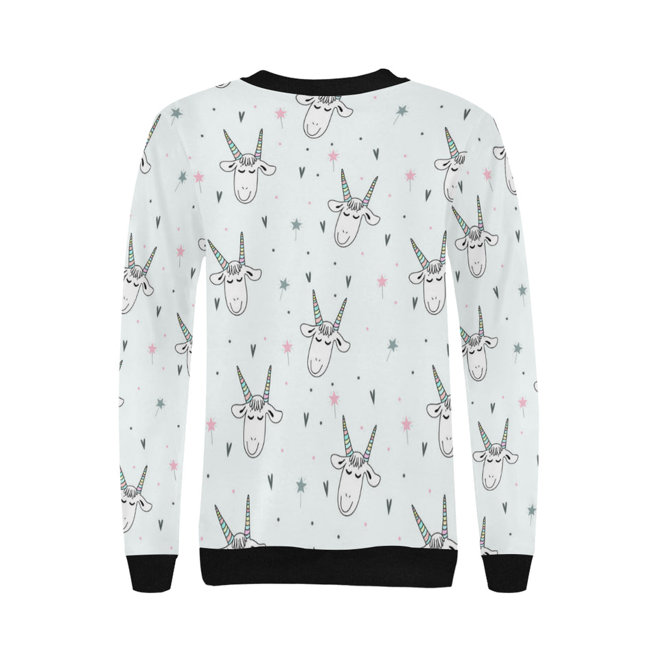 Cute goat design pattern Women's Crew Neck Sweatshirt