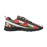 red and white tulips pattern Women's Sneaker Shoes